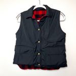 Woolrich Vintage Woman M Reversible Vest Red Buffalo Plaid Wool Puffer Black Photo 4