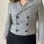 Vintage 90s Cropped Blazer Structured Minimalist Jacket Sharp Shoulders SZ 2P Black Photo 0