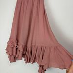 Free People Adella Crochet Trim Mini Dress Sz XS Mauve Dusty Rose Pink Ruffle Photo 9