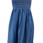 Gap  Women's Blue Sleeveless Smocked Cami Camisole Midi Denim A-Line Dress Sz XS Photo 0