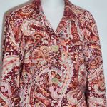 Coldwater Creek Colorful Paisley Print Cotton Jacket Size 14 Colorful Jacket Photo 1