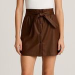 Hayle and June Sleeveless White Top with Faux Leather Skirt Overlay Size L Size L Photo 0