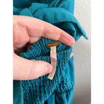 Free People  Boho Ruffle it Up Teal Cotton Midi Dress Size Large Photo 2