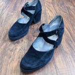 Stephane Kelian • black platform shoes criss cross strap mary jane chunky suede Size 8 Photo 9