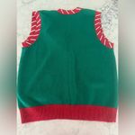 Laura Gayle Ugly Christmas Sweater Vest Petite Vest Gold Buttons EUC Green Size undefined Photo 1