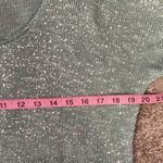 Charming Charlie Subtle sparkle ice mint blue lightweight knit crochet half sleeve scoop neck top Photo 2