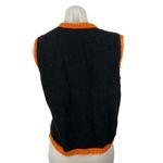 Yarnworks  Womens Black]Sleeveless Button Halloween Pumpkin Sweater Vest Top Sz S Photo 1