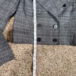 Nine West Cropped Blazer Jacket Womens Size 8 Gray Black Plaid Cute Business Photo 5