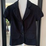 Stoosh Black Pin Striped Short Sleeve Suit Jacket Photo 0