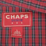 CHAPS  Denim Ladies' Snap Button Plaid Check Cowgirl Shirt Large Photo 1