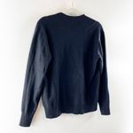 360 Cashmere Ribbed Trim Mock Neck Tie Back Pullover Sweater Black Small Photo 5