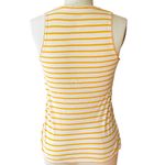 Madewell Yellow & White Stripe Cotton Whisper Pocket Tank Top ~ Women's SMALL Photo 3