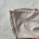 ZARA NWT  Striped Neutral One Shoulder Sweetheart Crop Top M Photo 5