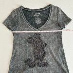 Disney  Women’s Gray Marble Embroidered‎ Mickey Mouse Cotton Shirt Medium Photo 5