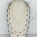 Chico's Triple Strand Black Wire Beaded Tiered Necklace β¨ Photo 0