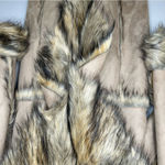 Donna Saylers Fabulous Furs Full Length Cascade Faux Wolf Coat Size L NWT Tan Size L Photo 6