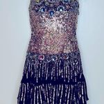 Sherri Hill Strapless Beaded and Sequin Silk Dress Size 4 Photo 0