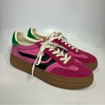 Steve Madden Dodge platform suede sneakers pink green women’s size 12 modern Photo 3