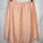 EUC women’s orange peach elastic waist silky smooth skirt summer lightweight S Photo 0