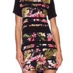 Lovers + Friends Black & Pink Tropical Floral Shift Mini Dress Size Medium Photo 0
