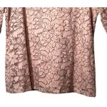 Elle Shirt Womens Size XXL Blush Pink Pullover Floral Lace Lined Stretch V-Neck Photo 4