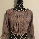 Princess Polly EUC Brown & Black Leopard Print Blouse size 4 Photo 0