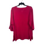 Maggie Barnes 3X 26/28 Pink Peasant Blouse Top Rayon Blend Boho Poet Sleeve Photo 1