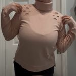 Emory park  Womens Sweater Zip Sides Medium Pale Pink Photo 0