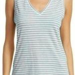 Madewell NWT Warhol Periwinkle White Stripe V-Neck Sleeveless Tank Top Shirt New Photo 1