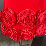 Women’s Red Bodycon Flower Dress Corset Style Back Size L NWOT Size L Photo 2
