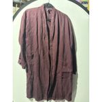 Eileen Fisher  Kimono Style Jacket Cardigan Plum Linen Blend XXS XS Photo 1