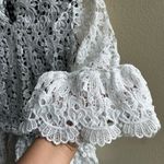 Pleione  White Crochet Lace Bell Sleeve top Photo 7