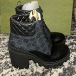 Gucci Women's GG Platform High Block Heel Ankle Boots Photo 2