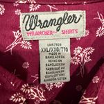 Wrangler Vintage Burgundy Red Floral Button Down Shirt XXL 100% Cotton Photo 1