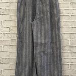 Women’s Linda Anderson linen blend wide leg blue stripe pants Medium Photo 1