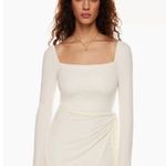 NWT ARITZIA WILFRED Saturn Long Sleeve Wrap Midi Dress in Frozen Grey Si… Size XL Photo 2