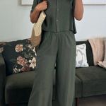 Holley Girl Gabbie Wide Leg Pants in Olive Green 1X Plus Size Photo 7