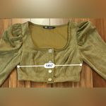 ZARA Corduroy Puff Sleeve Crop Top Photo 8