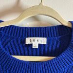 THML Sweater Women L Blue Trumpet Sleeve Royal Fall Business Casual Cozy Modest Photo 4