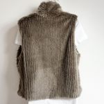 EXPRESS faux fur open front vest tan brown medium large pockets Photo 1