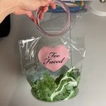 Too Faced Clear Makeup Bag Beach to The Streets Plastic Round Handles Pink Small Photo 1