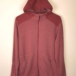 Columbia Women’s Textured Knit Red Lightweight Zip-Up Hooded Jacket Photo 0