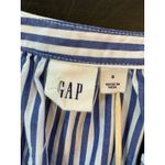 Gap  Blue‎ White Stripe Ruffle V Neck Cottage Shirt Womens Small Peasant Feminine Photo 5