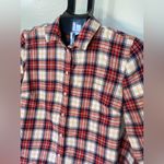 J.Crew  Red and White Button Down Shirt: Women’s Medium Photo 2