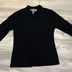 Melanie Lyne Black 3/4 Sleeve Keyhole Front Blouse Size Large Photo 4