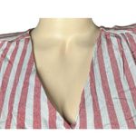 Faith and joy Sz S Cropped 3/4 Sleeve Blouse Top Pink Beige Striped Nautical Photo 1