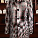 DAVID BROOKS Red Black Houndstooth Coat Jacket Size 6 Photo 0