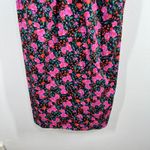 Socialite ‎ Black Floral Cutout Midi Dress MP Medium Petite Ruched Bust Cotton Photo 6