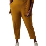 Athleta Brooklyn Ankle Tapered Leg Ribbed Textured Joggers Pant Brass Yellow 16 Photo 3