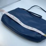 Vintage faux leather blue bow shoulder bag. Blue Photo 6